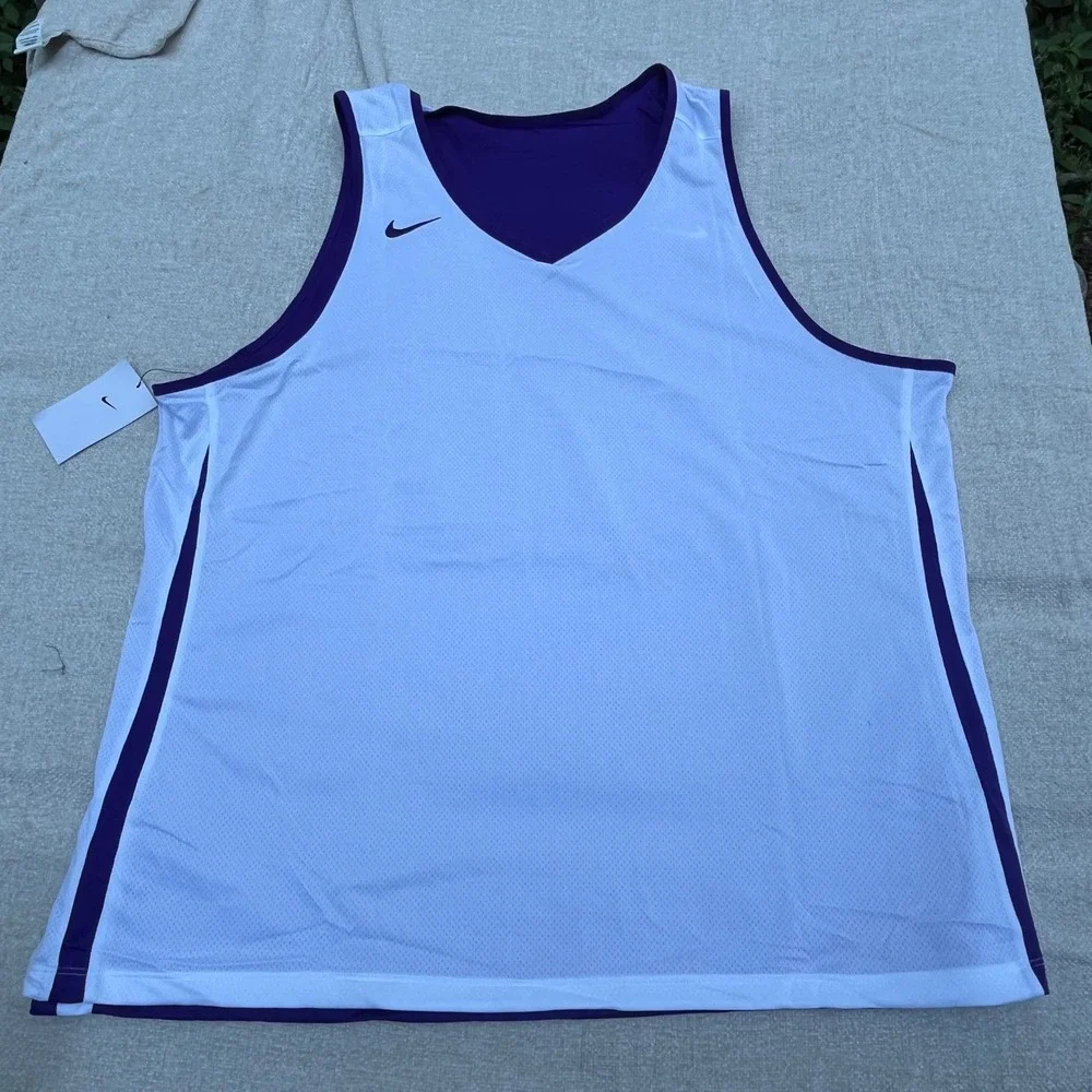 Nike Reversible Basketball Jersey Purple White Mesh Tank Top 3XL NWT